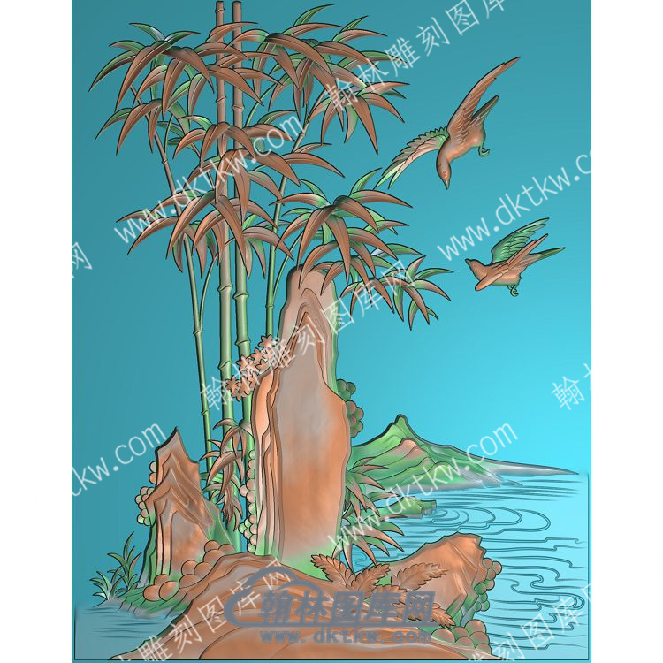中式竹子鸟精雕图（ZSZW-450）.jpg