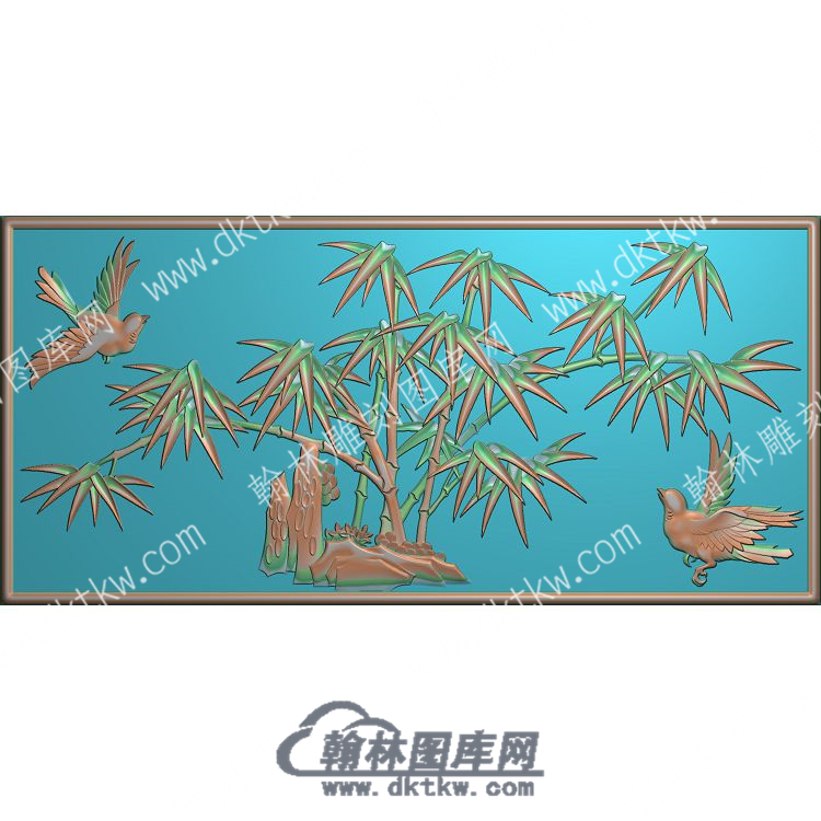 中式竹子鸟精雕图（ZSZW-508）.jpg