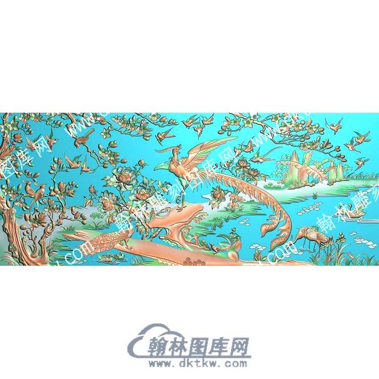 中式花鸟凤凰精雕图（ZSZW-689）.jpg