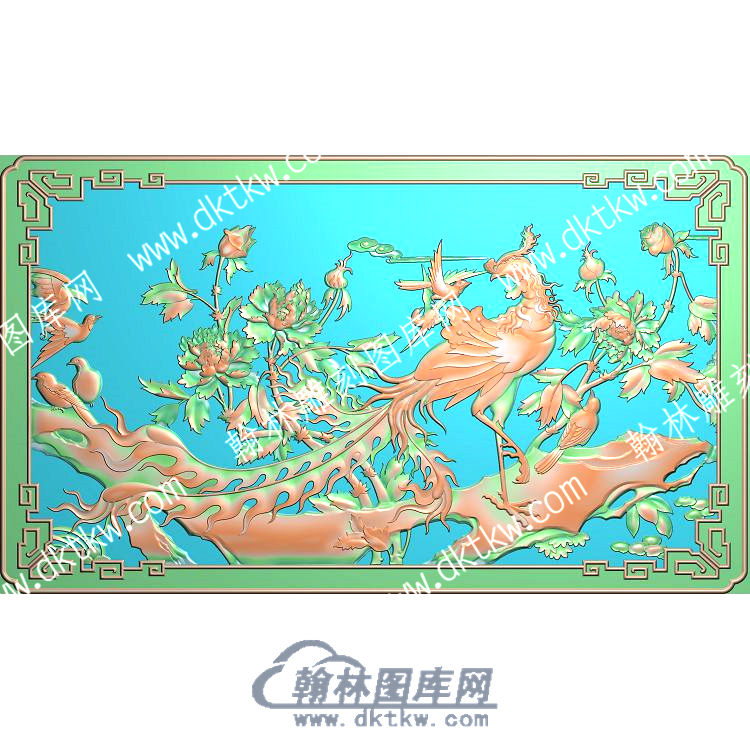中式花鸟凤凰精雕图（ZSZW-690）.jpg
