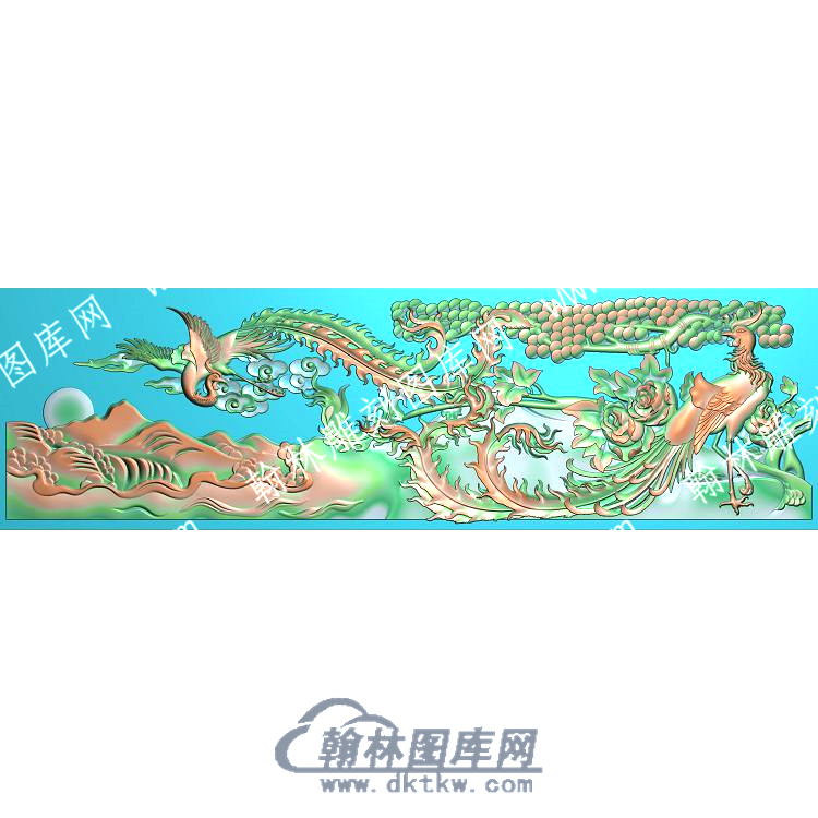 中式花鸟双凤凰精雕图（ZSZW-684）.jpg
