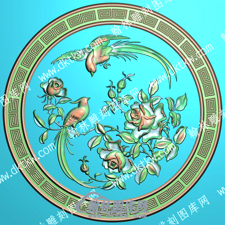中式回纹花鸟精雕图（ZSDW-556）.jpg