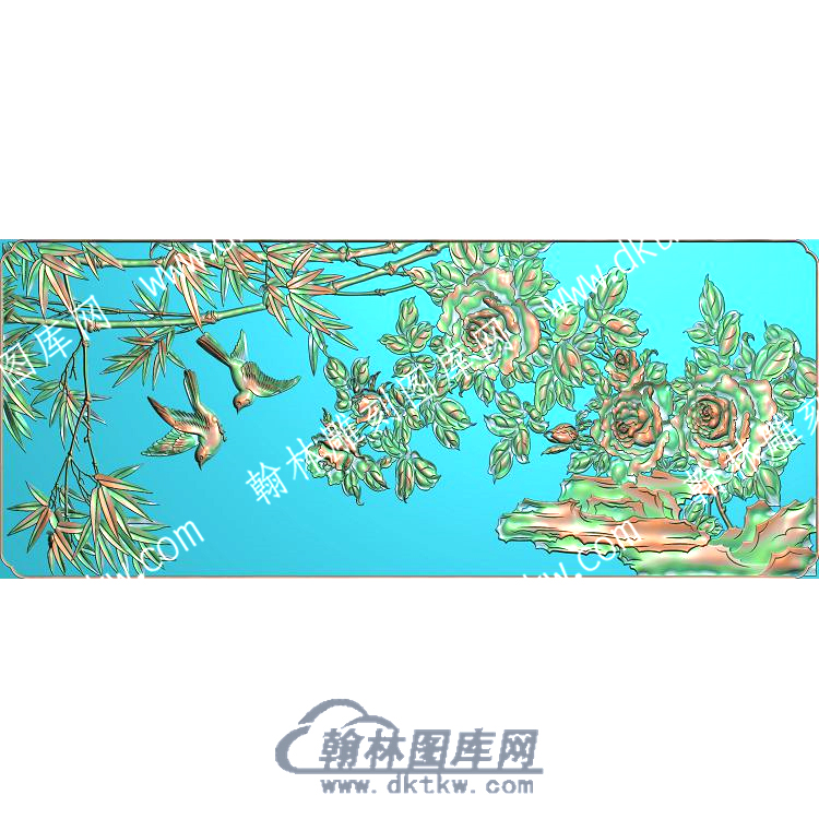 中式竹子花鸟精雕图（ZSDW-534）.jpg