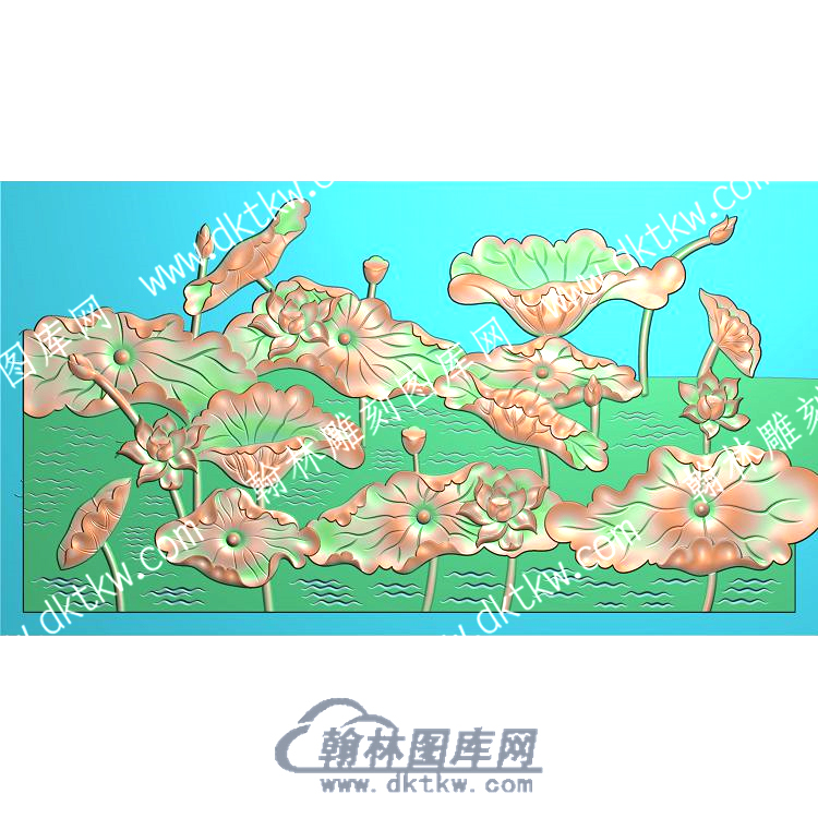 中式荷叶莲花莲蓬精雕图（ZSZW-161）.jpg