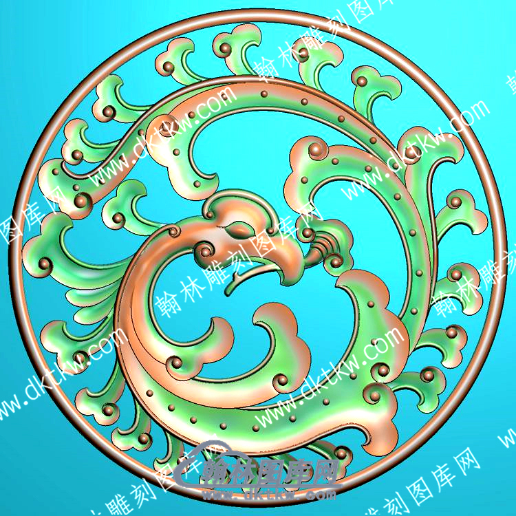 仿古凤凰精雕图（ZSLF-052）.jpg