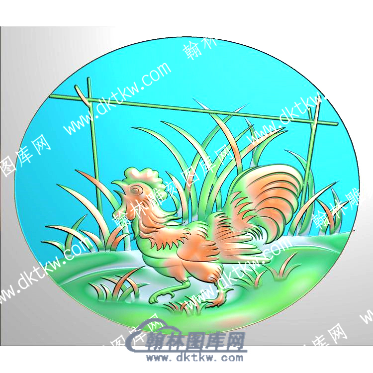 公鸡精雕图（ZSDW-468）.jpg