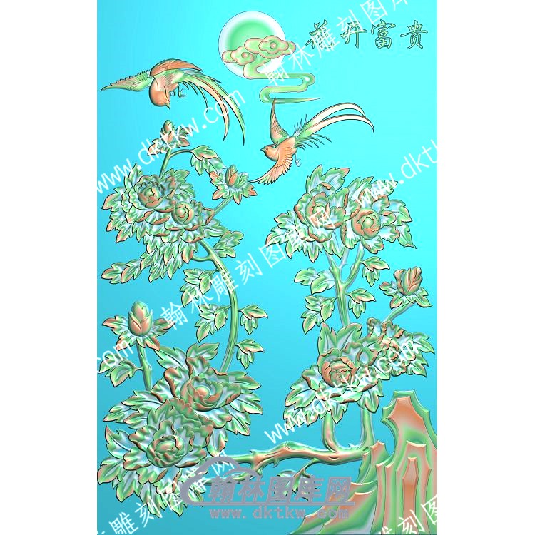 中式花开富贵牡丹花鸟精雕图（ZSZW-346）.jpg