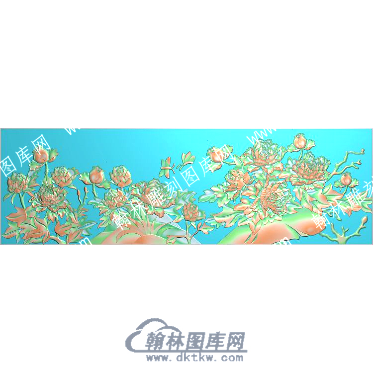 中式牡丹蝴蝶精雕图（ZSZW-313）.jpg