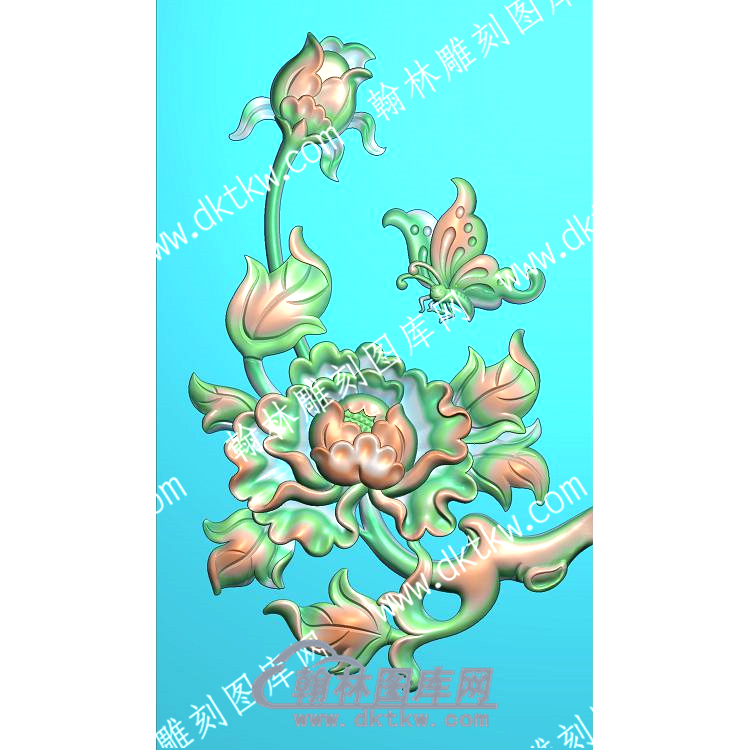 中式牡丹蝴蝶精雕图（ZSZW-324）.jpg