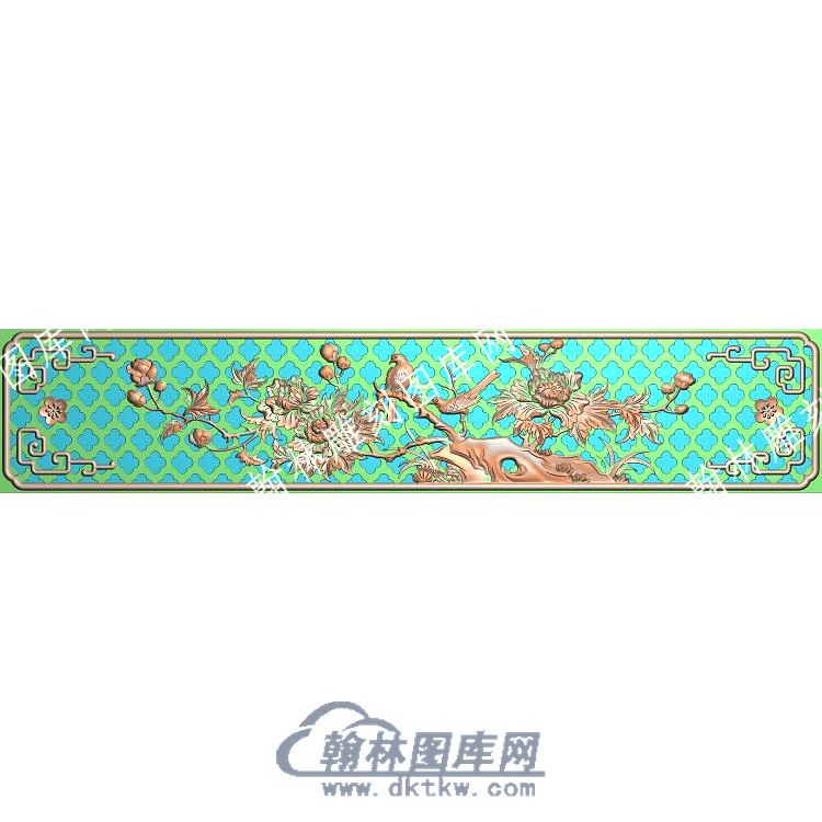 中式牡丹花鸟精雕图（ZSZW-342）.jpg