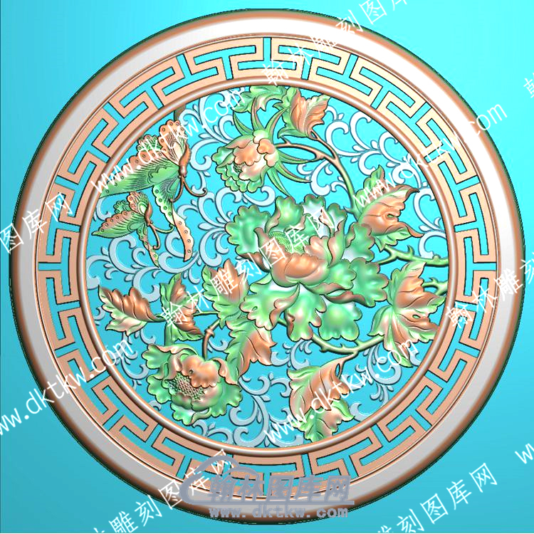 中式牡丹花鸟精雕图（ZSZW-361）.jpg