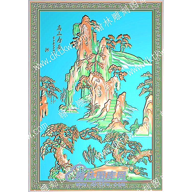 高山寿长松树山山水建筑精雕图（ZSSS-130）.jpg