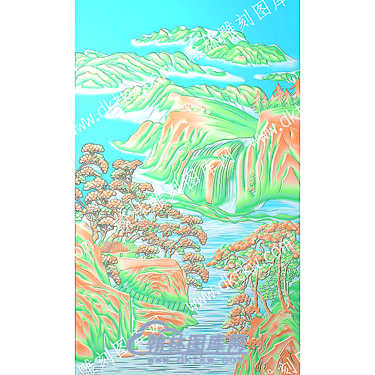 松树房屋山山水建筑精雕图（ZSSS-070）.jpg