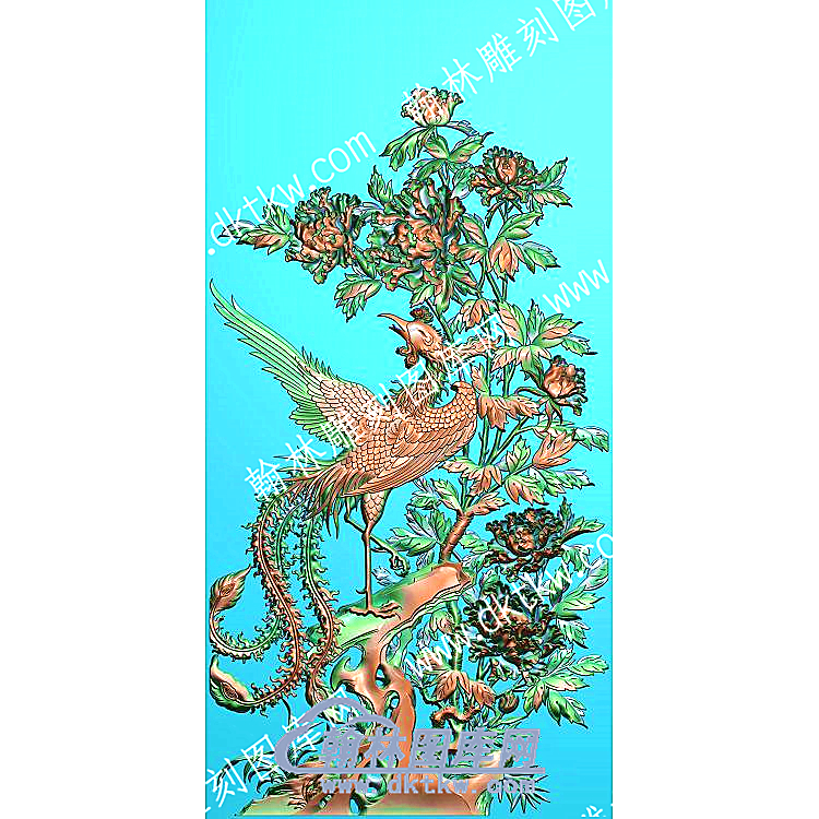 中式牡丹凤精雕图（ZSLF-077）.jpg