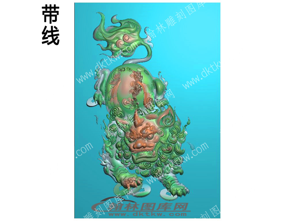 中式龙貔貅精雕图（ZSDW-588）.jpg