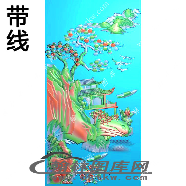 中式山水建筑精雕图（ZSSS-149）.jpg