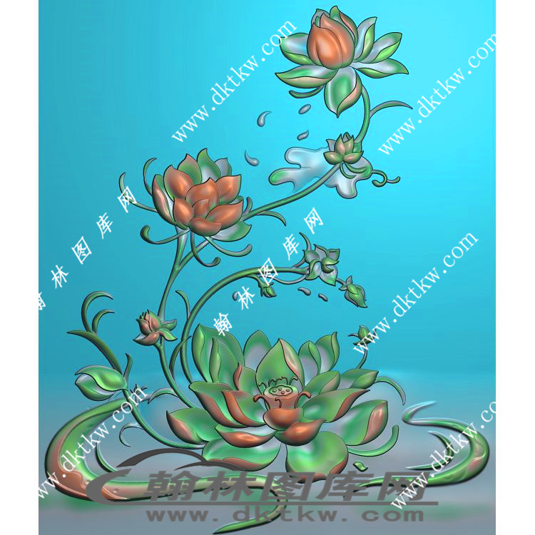 荷叶莲花精雕图（ZSZW-779）.jpg