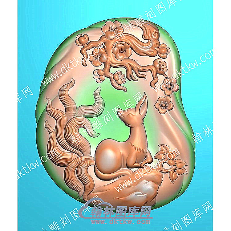 挂件狐狸精雕图（GJDW-017）.jpg