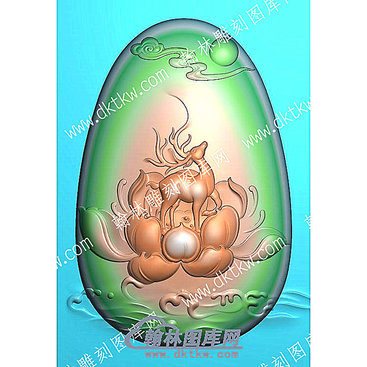 挂件梅花鹿精雕图（GJDW-043）.jpg