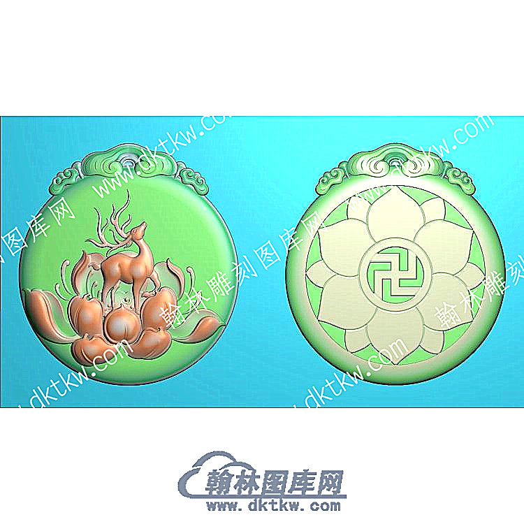 挂件梅花鹿精雕图（GJDW-048）.jpg