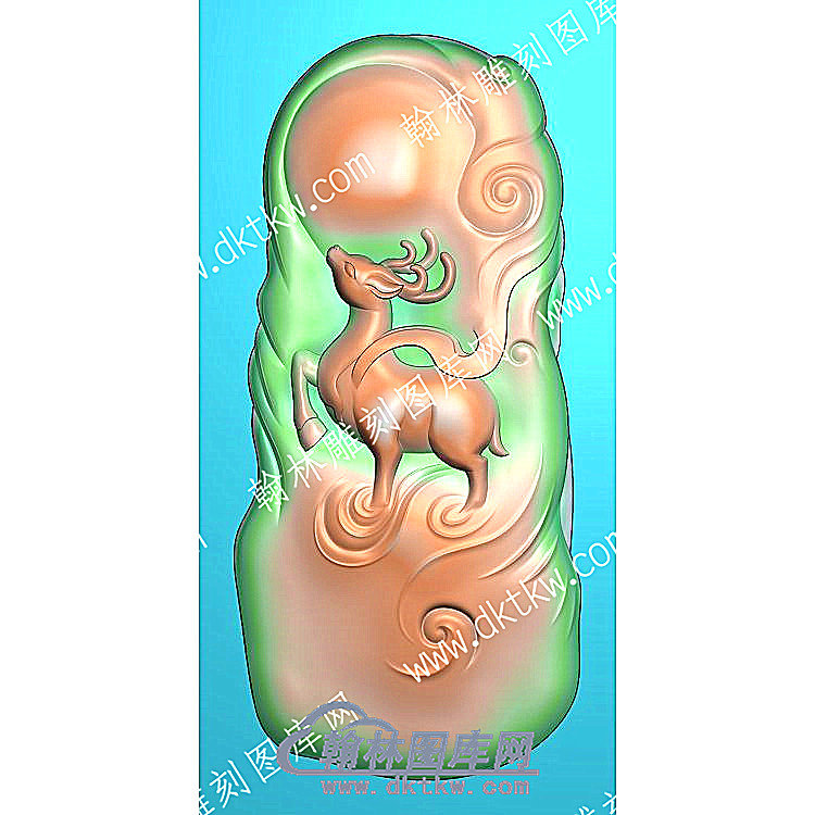 挂件梅花鹿精雕图（GJDW-054）.jpg
