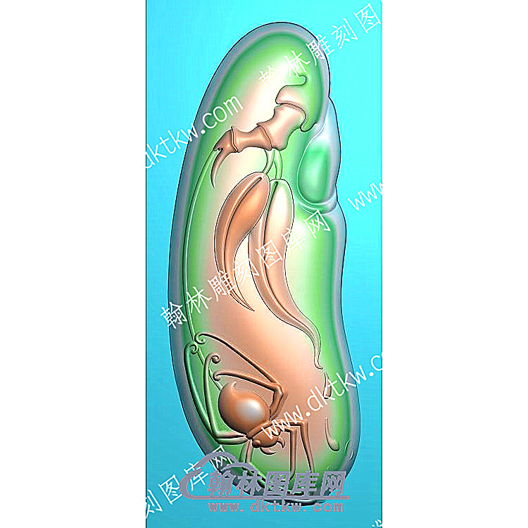 挂件随形件蜘蛛竹子知足常乐精雕图（GJDW-077）.jpg