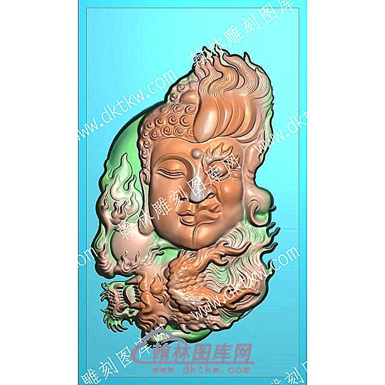 挂件佛像佛魔一念之间精雕图（GJFX-006）.jpg