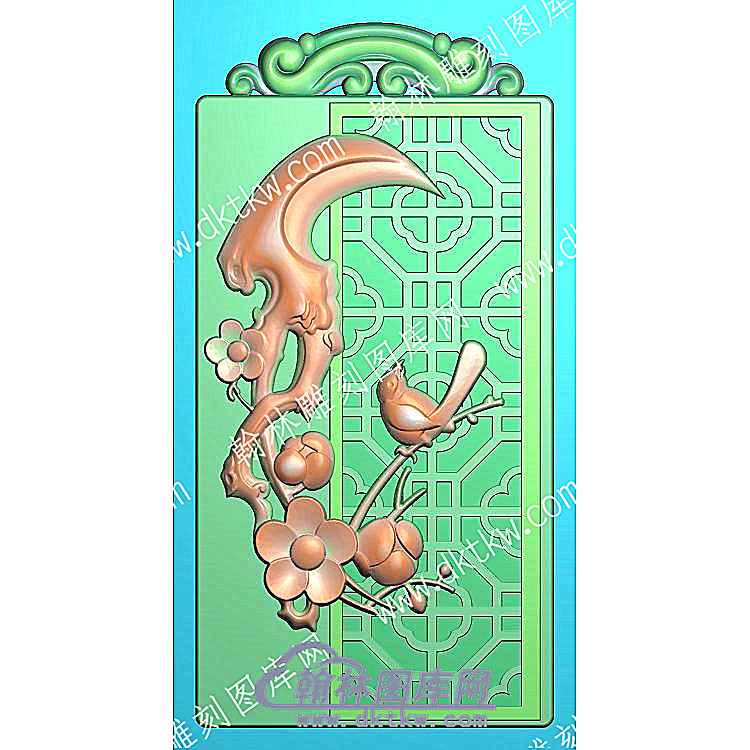 挂件牌头喜鹊花鸟精雕图（GJZW-006）.jpg