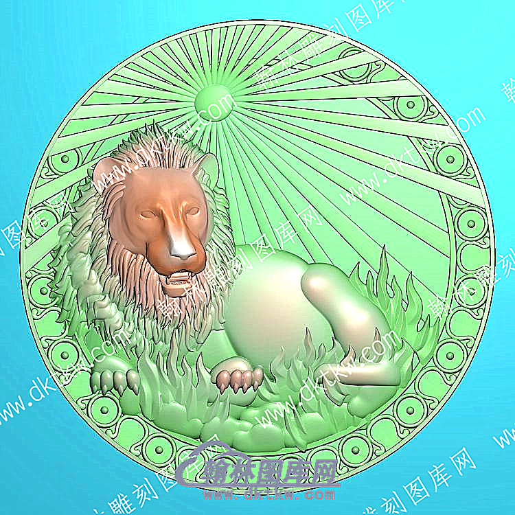 挂件十二星座狮子座精雕图（GJRW-064）.jpg