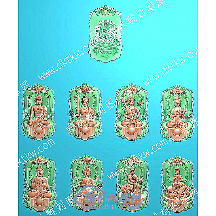 挂件人物八大守护神套图精雕图（GJRW-031）.jpg