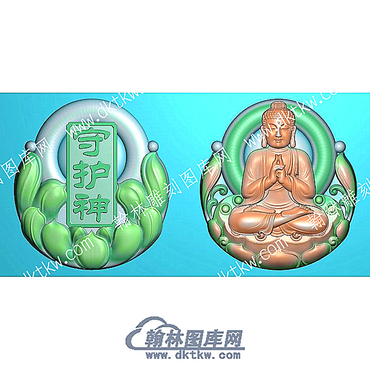 挂件人物莲花守护神之一阿弥陀佛精雕图（GJRW-023）.jpg