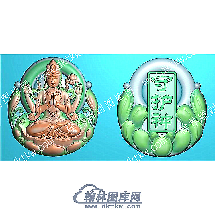 挂件人物莲花守护神之一千手观音精雕图（GJRW-028）.jpg