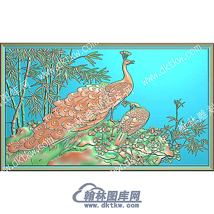中式孔雀精雕图（ZSDW-0603）.jpg