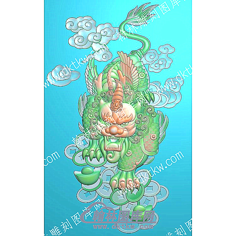 中式狮子精雕图（ZSDW-607）.jpg