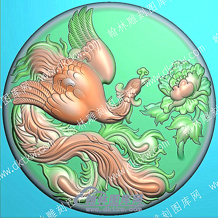 中式凤凰牡丹精雕图（ZSLF-0714）.jpg