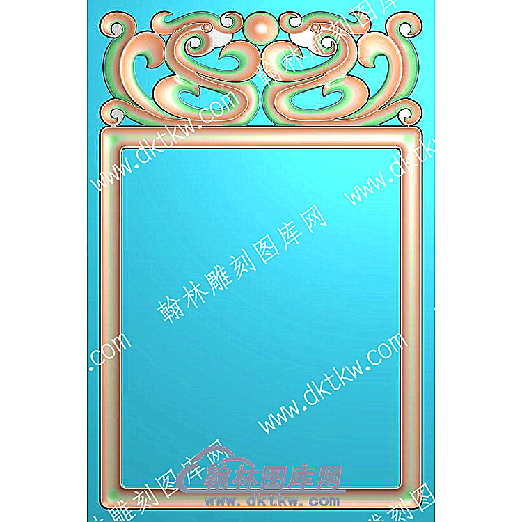 方形双草龙精雕图（GJLF-020）.jpg