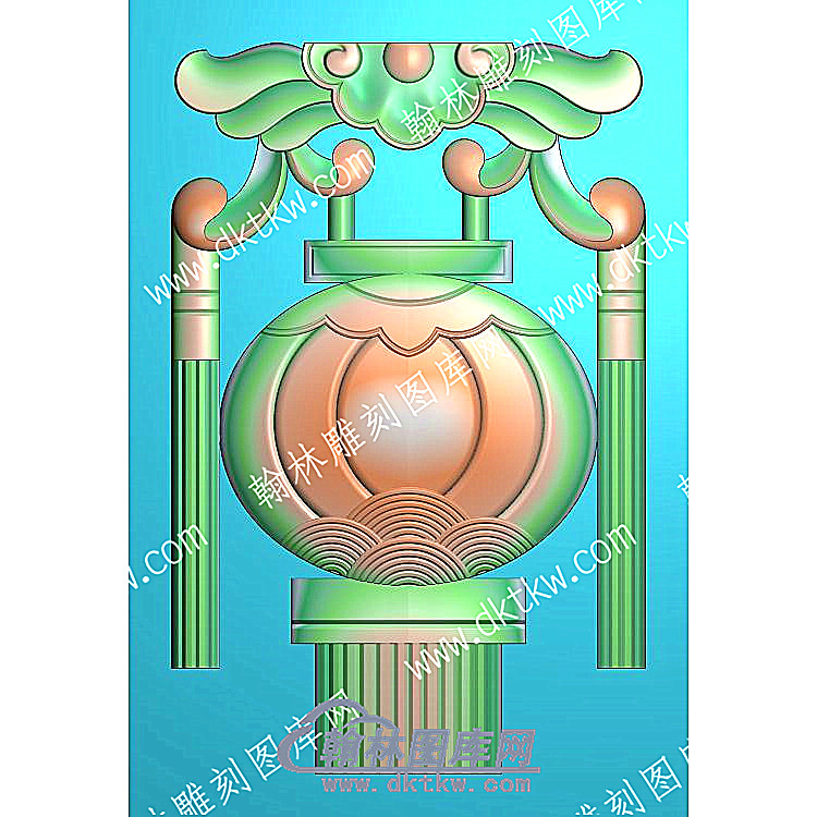 中式祥云灯笼精雕图（ZSQT-017）.jpg