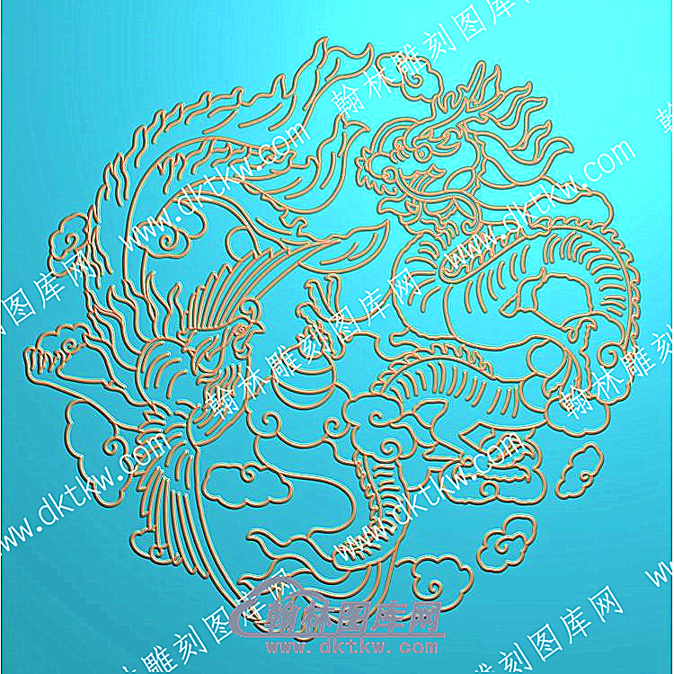 中式龙凤祥云圆形精雕图（ZSLF-0728）.jpg
