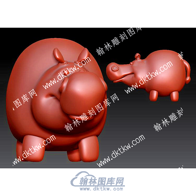 卡通河马立体圆雕图（YDKT-092）.jpg