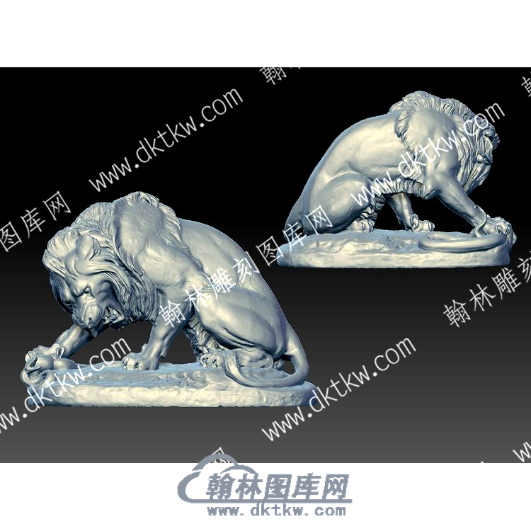 狮子立体圆雕图（DWSZ-004）.jpg