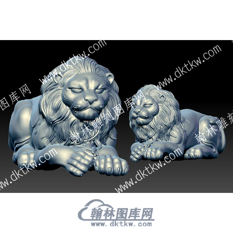 狮子立体圆雕图（DWSZ-007）.jpg