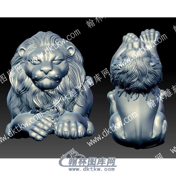 狮子立体圆雕图（DWSZ-015）.jpg