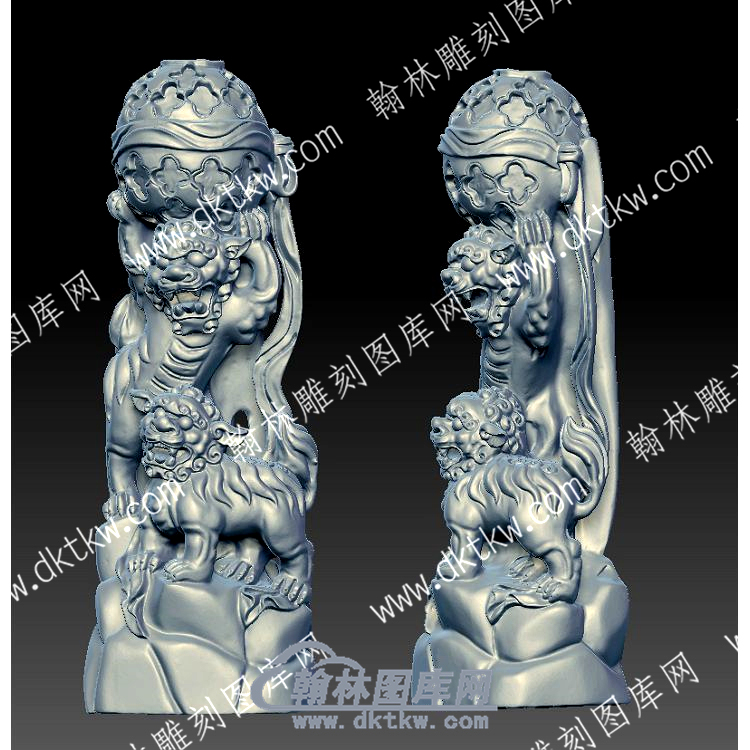 狮子立体圆雕图（DWSZ-020）.jpg