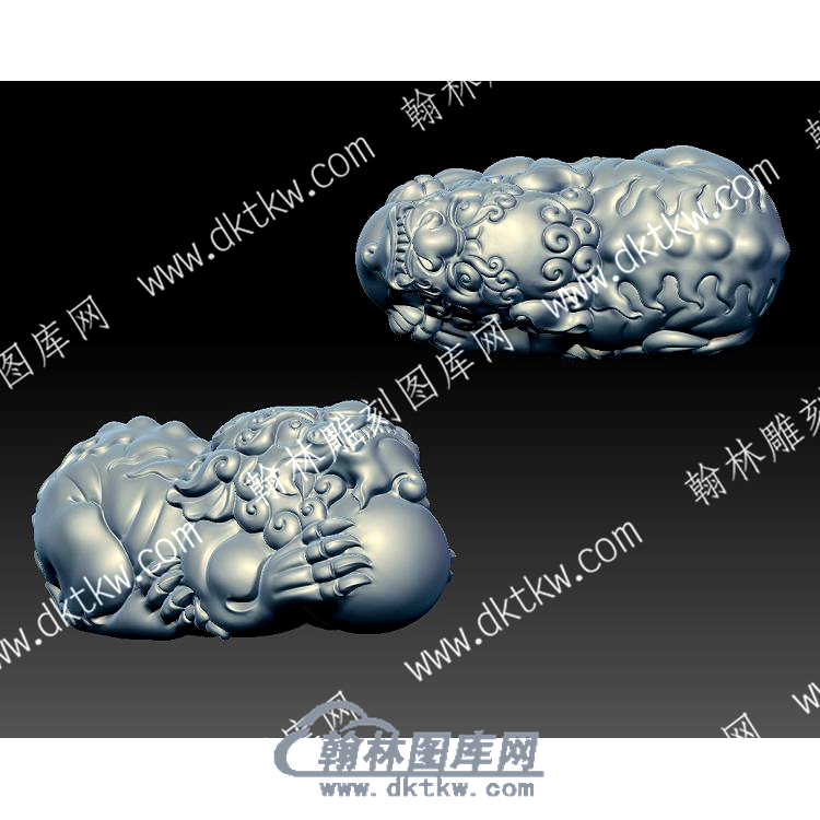 狮子玉雕手把件立体圆雕图（YDSBJ-030）.jpg
