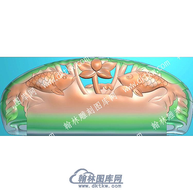行业双鱼戏莲梳子精雕图（HYSZ-052）.jpg