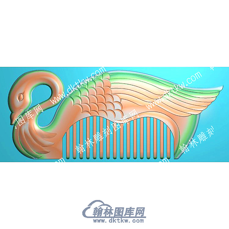 行业鸳鸯戏水梳子精雕图（HYSZ-023）.jpg