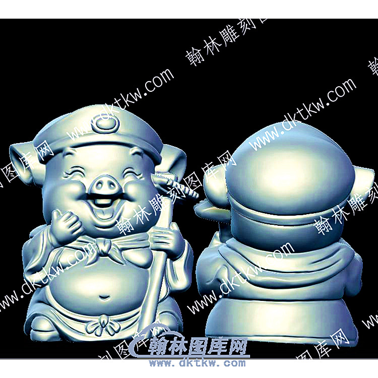 卡通猪八戒立体圆雕图（YDKT-164）.jpg
