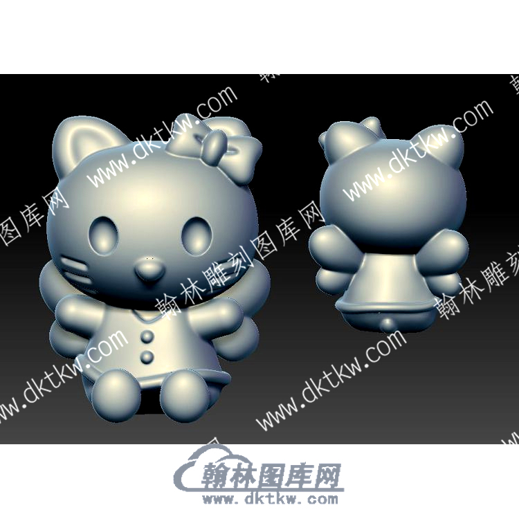 卡通Kitty猫卡通立体圆雕图（YDKT-151）.jpg
