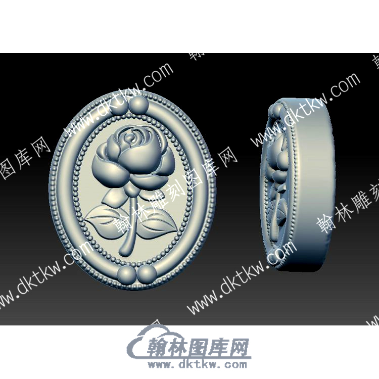 玫瑰花牌子吊坠立体圆雕图（（YDDZ-083）.jpg