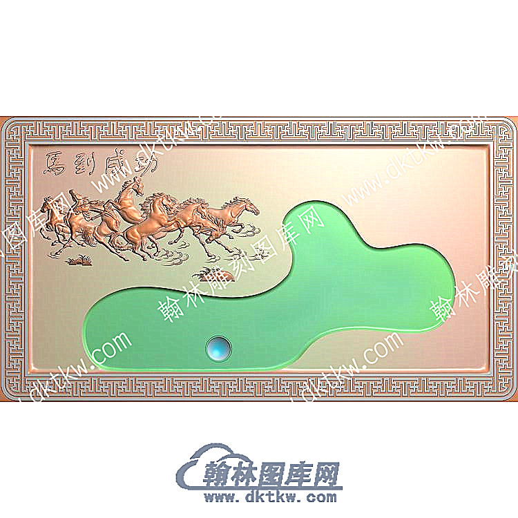马到成功行业茶盘精雕图（HYCP-112）.jpg